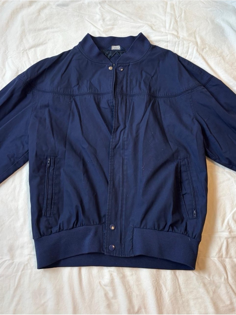 Men's Navy Bomber Jacket - Lightweight Classic Bomber